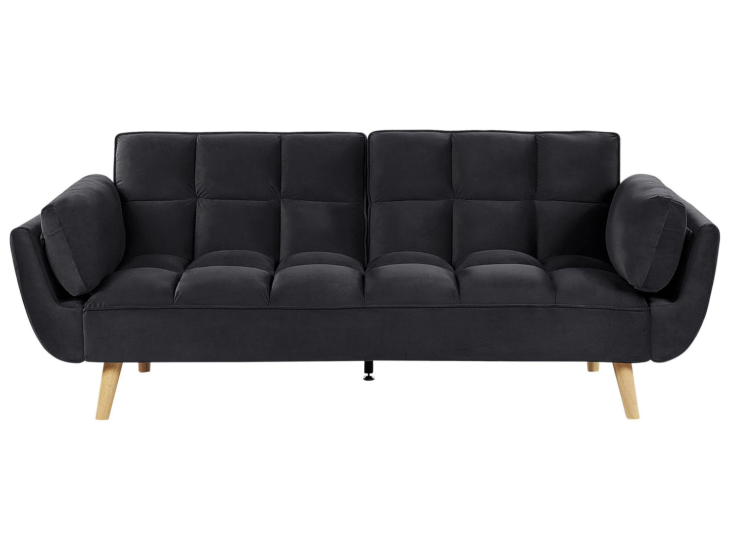 3-Sitzer Schlafsofa Samtstoff schwarz ASBY