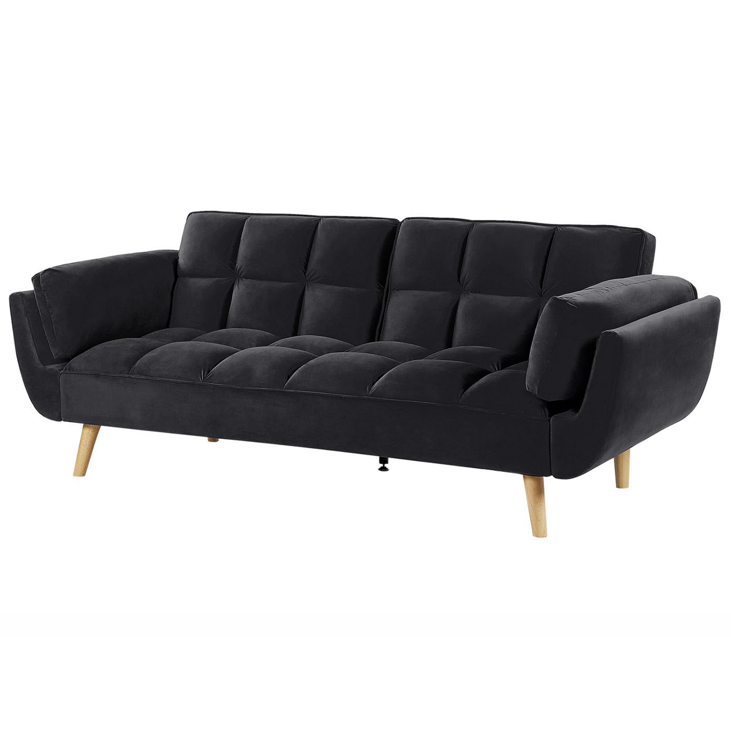 3-Sitzer Schlafsofa Samtstoff schwarz ASBY