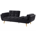 3-Sitzer Schlafsofa Samtstoff schwarz ASBY