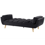 3-Sitzer Schlafsofa Samtstoff schwarz ASBY