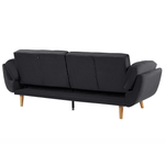 3-Sitzer Schlafsofa Samtstoff schwarz ASBY