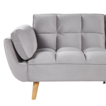 3-Sitzer Schlafsofa Samtstoff hellgrau ASBY