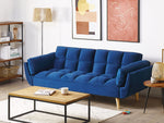 3-Sitzer Schlafsofa Samtstoff marineblau ASBY