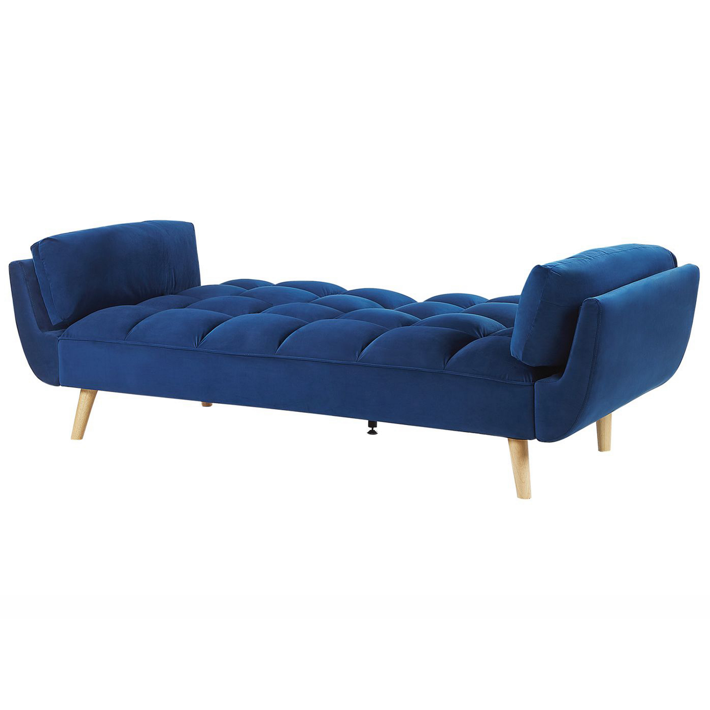 3-Sitzer Schlafsofa Samtstoff marineblau ASBY