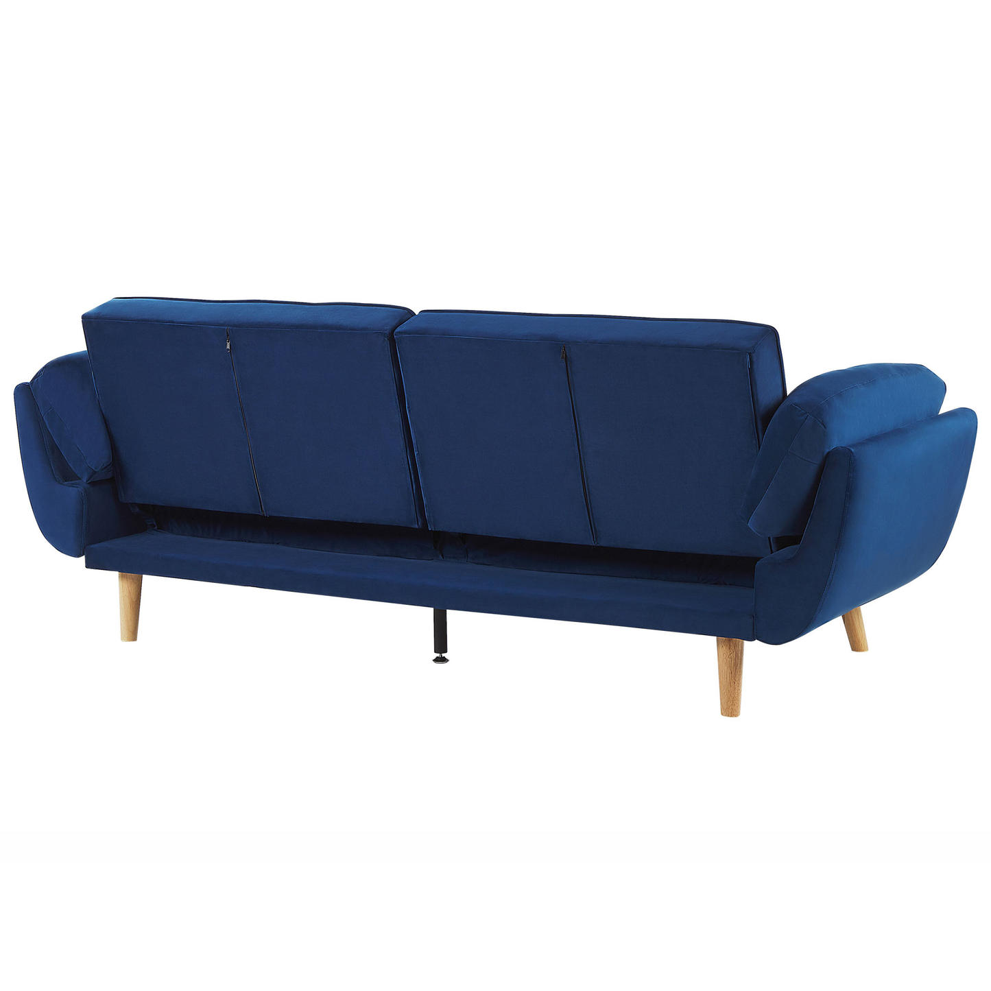 3-Sitzer Schlafsofa Samtstoff marineblau ASBY