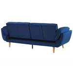 3-Sitzer Schlafsofa Samtstoff marineblau ASBY