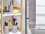 Badezimmer Set 4-teilig Keramik grau RENGO