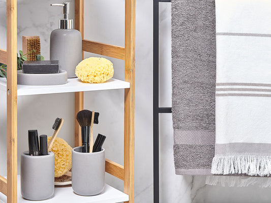 Badezimmer Set 4-teilig Keramik grau RENGO