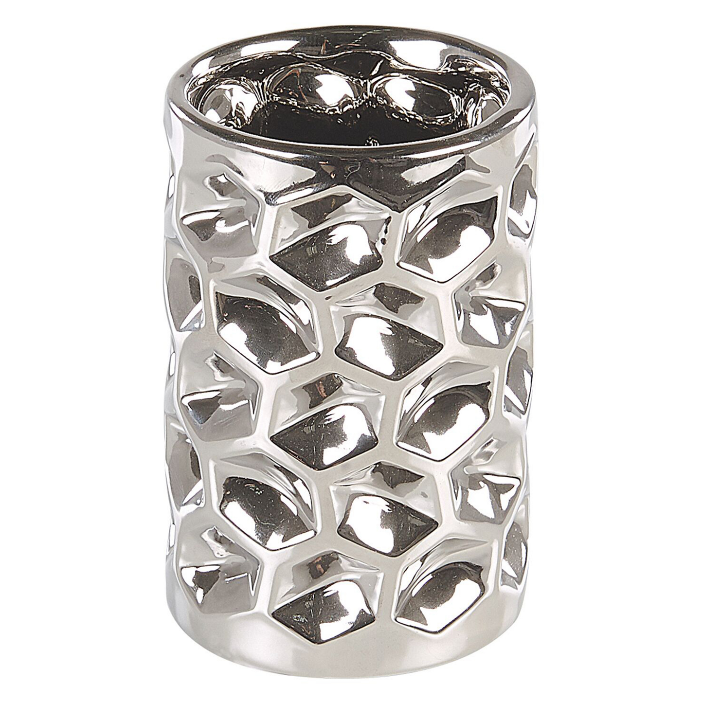Badaccessoires Set 5-teilig TIRUA Keramik Silber