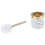 Badezimmer Set 4-teilig Keramik Marmoroptik / gold HUNCAL