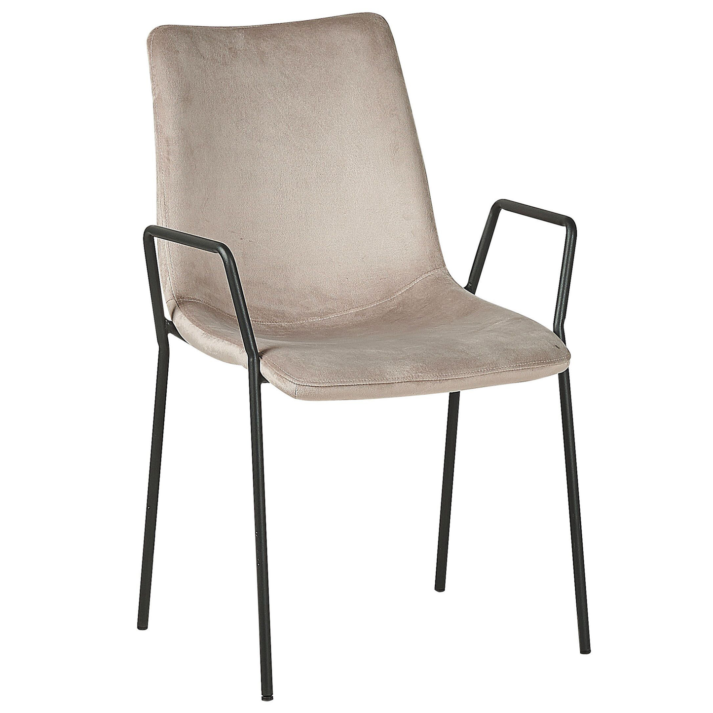 Esszimmerstuhl 2er Set JEFFERSON Samtstoff Taupe