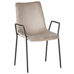 Esszimmerstuhl 2er Set JEFFERSON Samtstoff Taupe