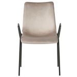 Esszimmerstuhl 2er Set JEFFERSON Samtstoff Taupe