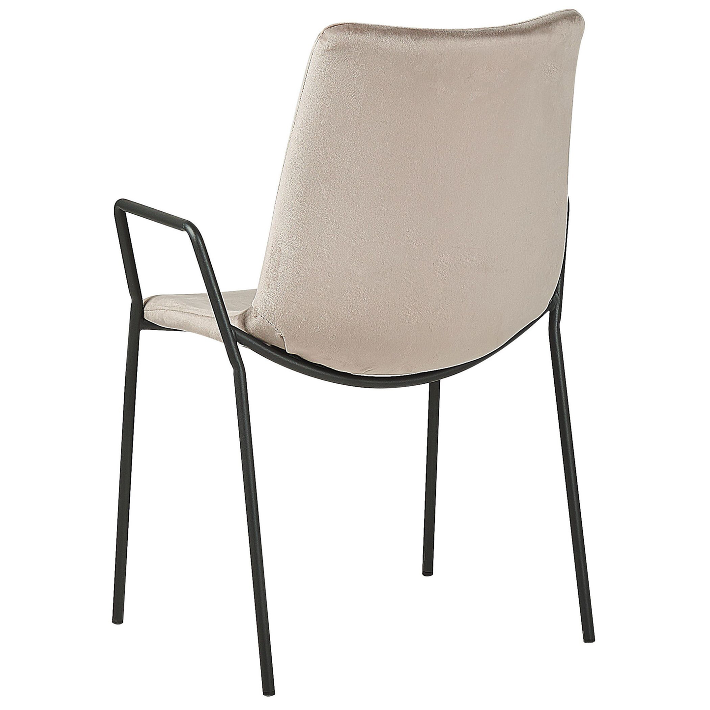 Esszimmerstuhl 2er Set JEFFERSON Samtstoff Taupe