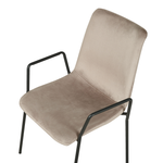 Esszimmerstuhl 2er Set JEFFERSON Samtstoff Taupe