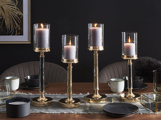 Kerzenständer ABBEVILLE Glas 41 cm Gold