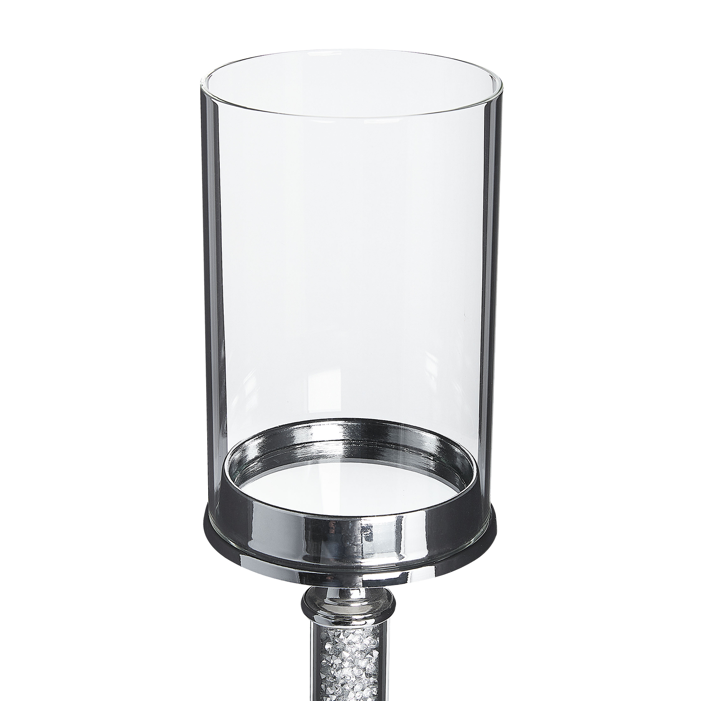 Kerzenständer ABBEVILLE Glas 41 cm Silber