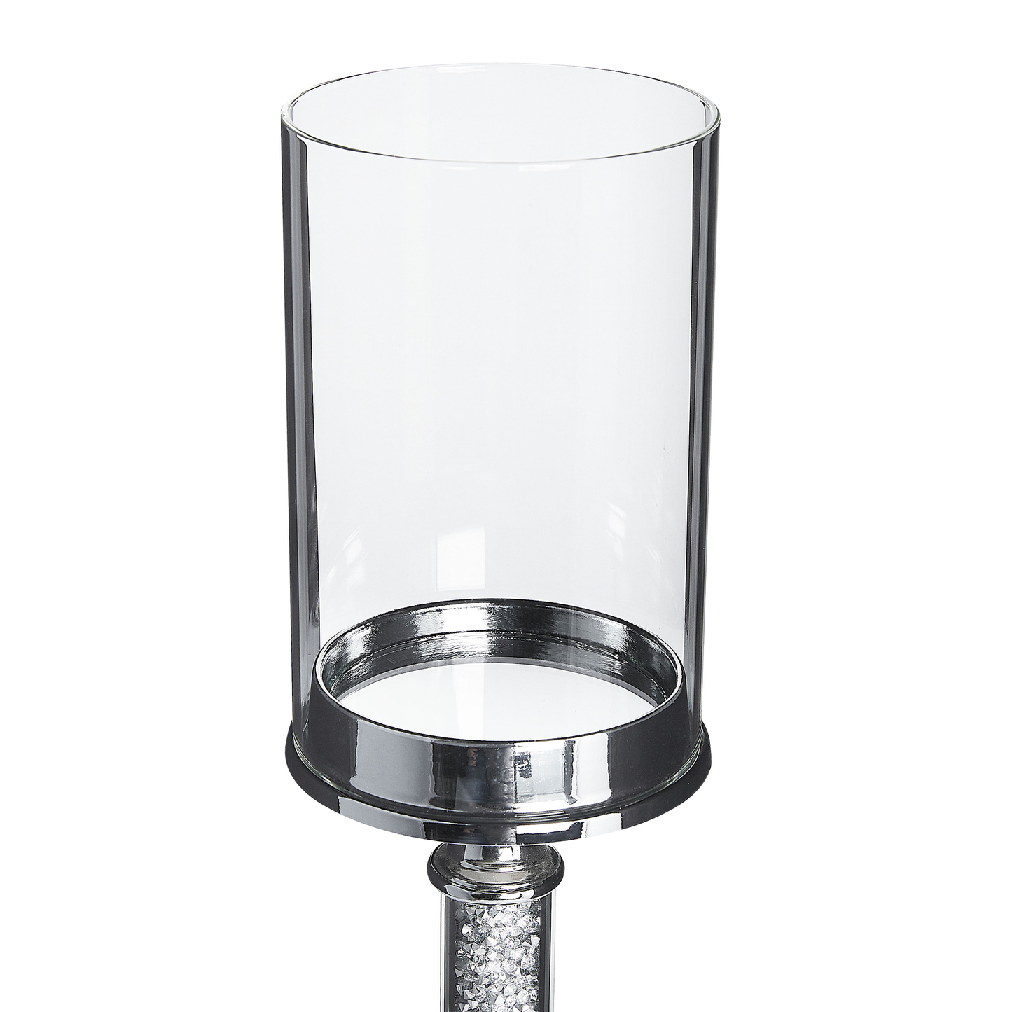 Kerzenständer ABBEVILLE Glas 48 cm Silber