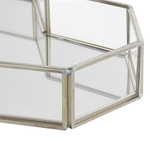 Dekotablett Glas / Edelstahl silber Herzform Spiegeleffekt PONTIVY