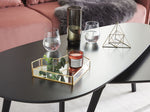 Dekotablett Glas gold Herzform Spiegeleffekt PONTIVY