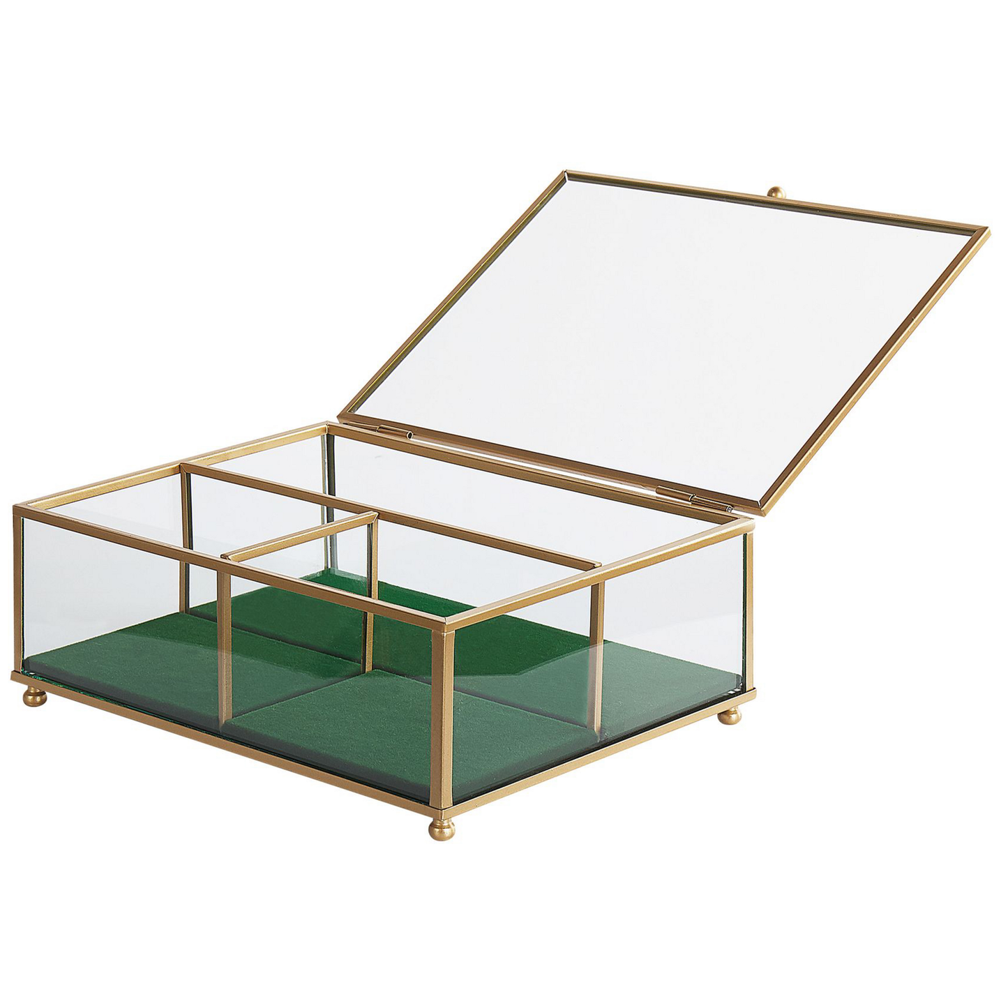 Schmuckschatulle Glas gold 21 x 17 cm SAINTES