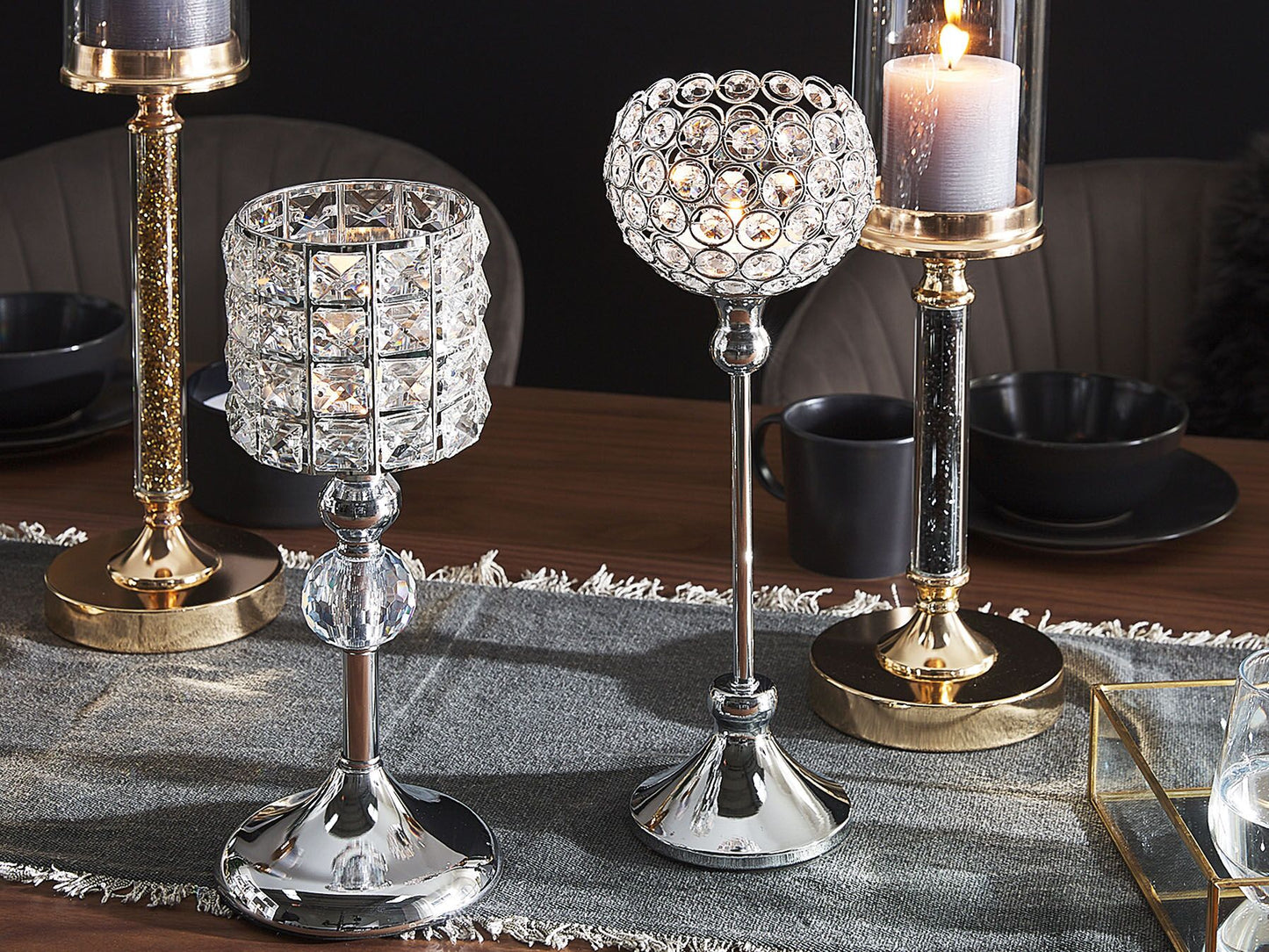 Kerzenständer ESTERNAY Metall 27 cm Silber