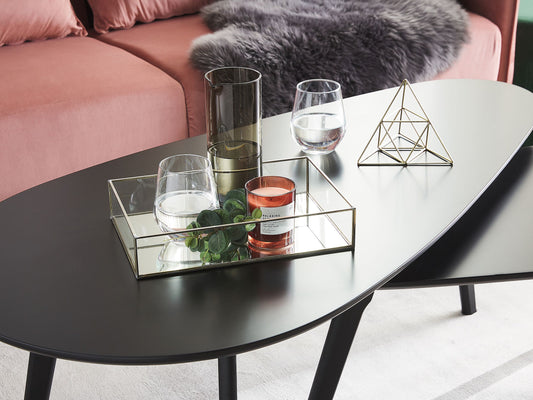 Dekotablett transparent / silber Spiegeleffekt 30 x 20 cm GRENOBLE