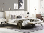 Bett mit Lattenrost Kunstleder BETIN 160 x 200 cm Creme