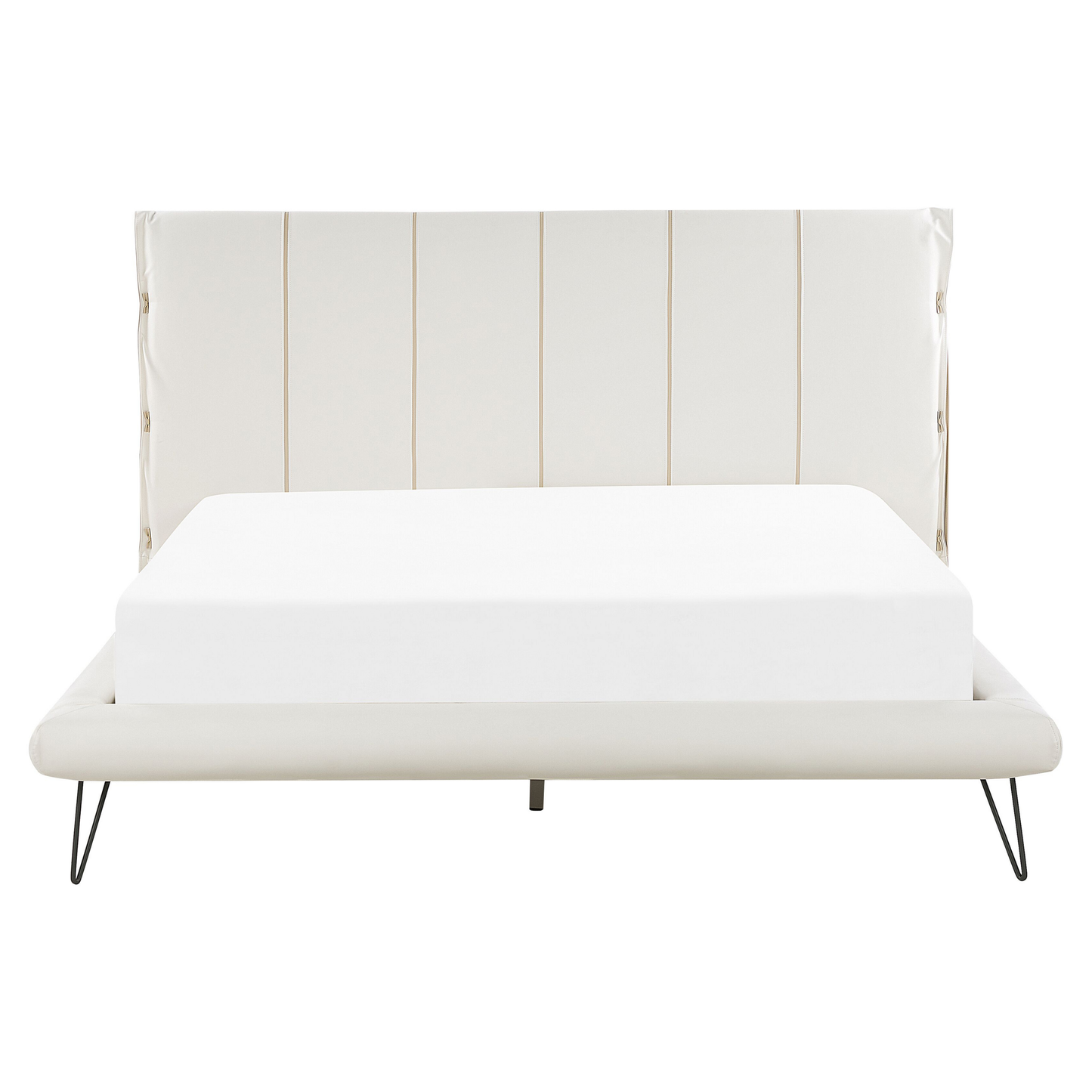 Bett mit Lattenrost Kunstleder BETIN 160 x 200 cm Creme
