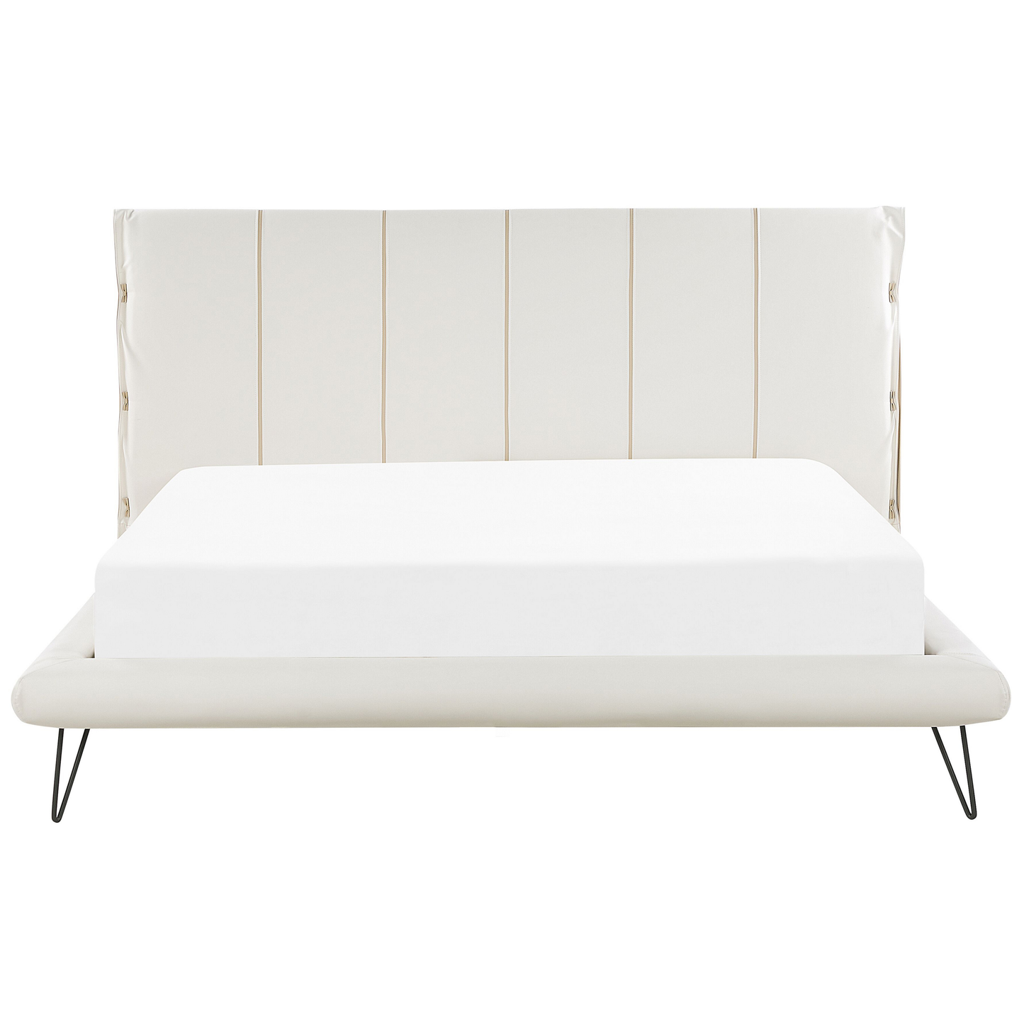 Bett mit Lattenrost Kunstleder BETIN 180 x 200 cm Creme