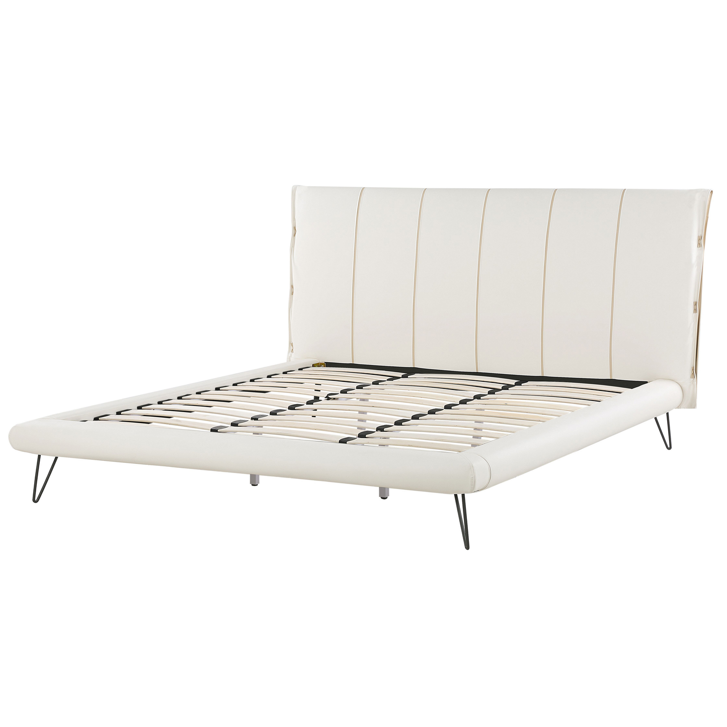 Bett mit Lattenrost Kunstleder BETIN 180 x 200 cm Creme