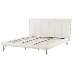 Bett mit Lattenrost Kunstleder BETIN 180 x 200 cm Creme