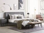 Bett mit Lattenrost Kunstleder ESSONNE 160 x 200 cm Grau