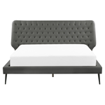 Bett mit Lattenrost Kunstleder ESSONNE 160 x 200 cm Grau