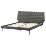 Bett mit Lattenrost Kunstleder ESSONNE 160 x 200 cm Grau