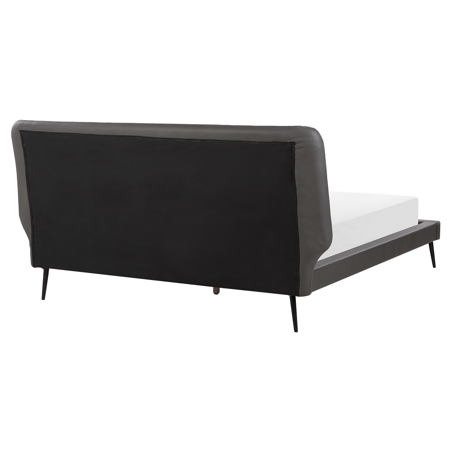 Bett mit Lattenrost Kunstleder ESSONNE 160 x 200 cm Grau