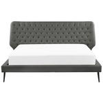 Bett mit Lattenrost Kunstleder ESSONNE 180 x 200 cm Grau