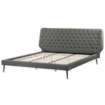 Bett mit Lattenrost Kunstleder ESSONNE 180 x 200 cm Grau