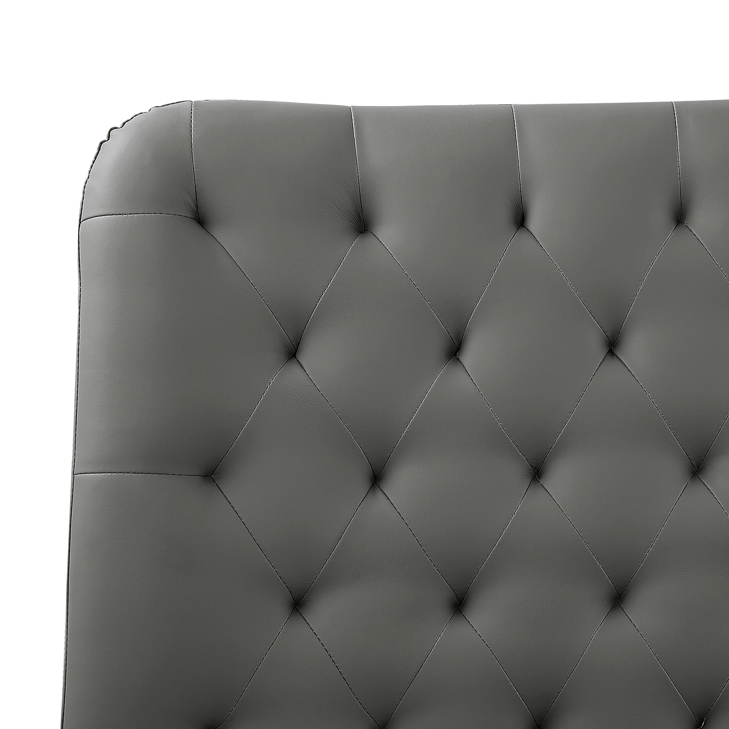 Bett mit Lattenrost Kunstleder ESSONNE 180 x 200 cm Grau