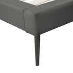 Bett mit Lattenrost Kunstleder ESSONNE 180 x 200 cm Grau