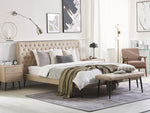 Bett mit Lattenrost Kunstleder ESSONNE 160 x 200 cm Beige