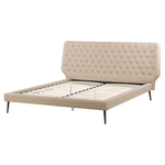 Bett mit Lattenrost Kunstleder ESSONNE 160 x 200 cm Beige