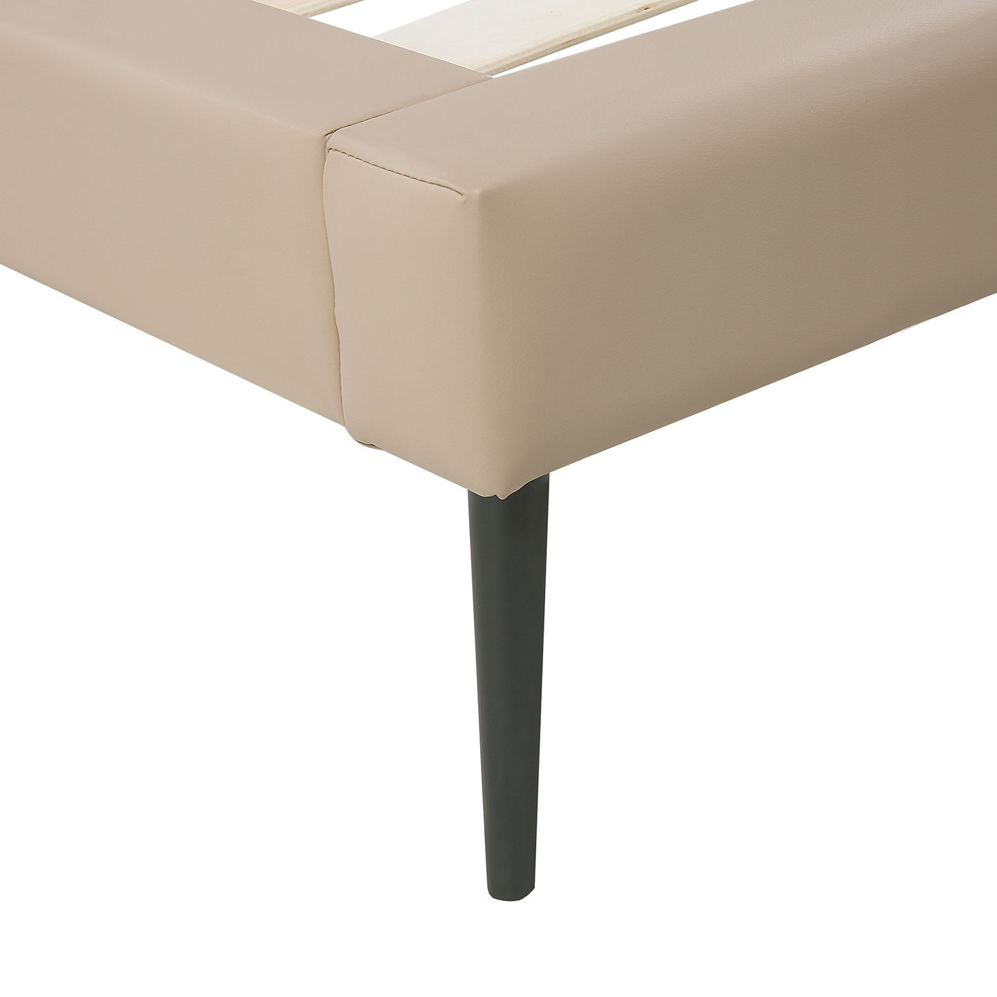 Bett mit Lattenrost Kunstleder ESSONNE 160 x 200 cm Beige