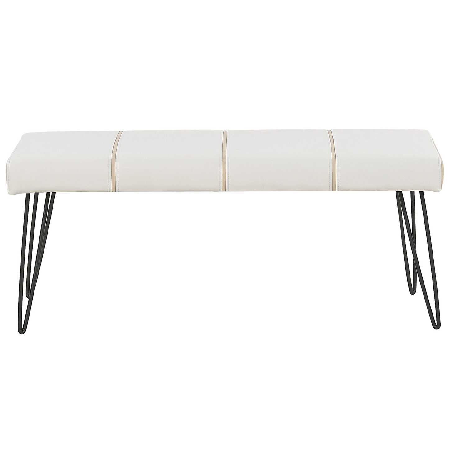 Bettbank Kunstleder weiss schwarze Metallbeine 104 cm BETIN