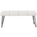 Bettbank Kunstleder weiss schwarze Metallbeine 104 cm BETIN