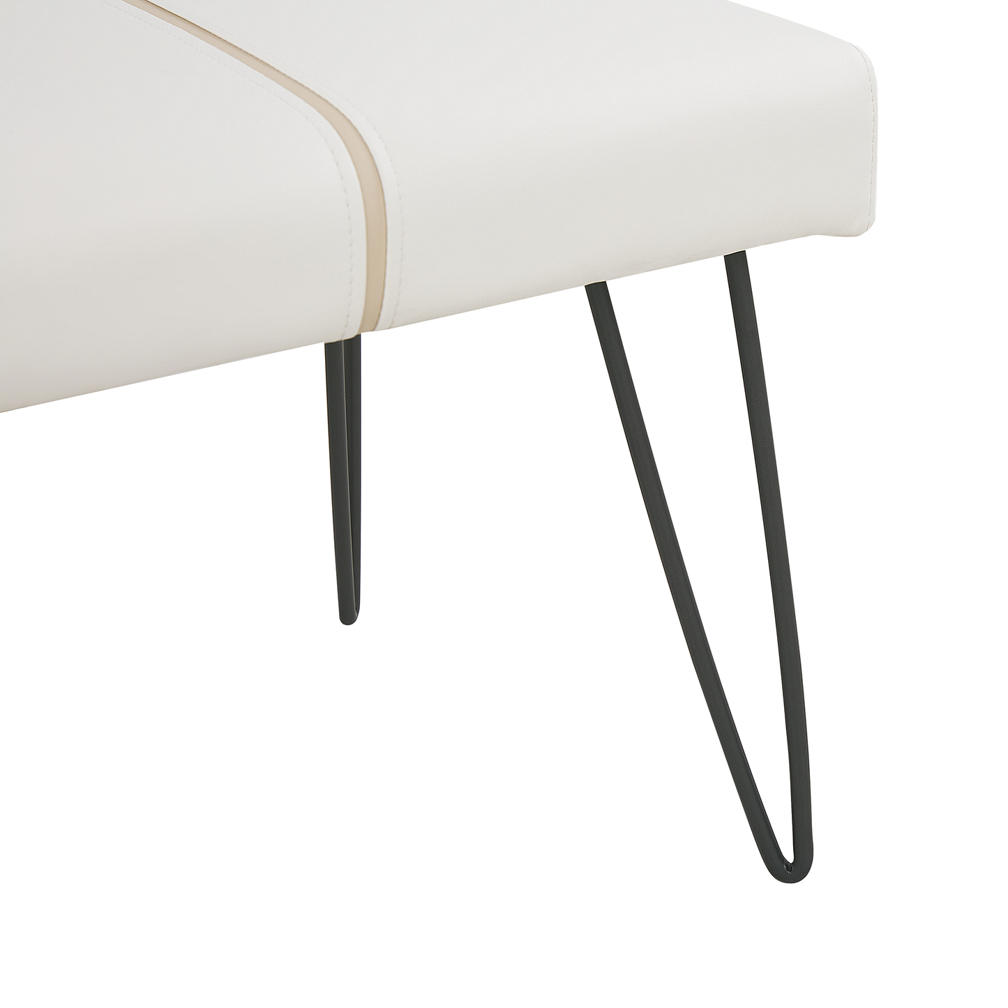 Bettbank Kunstleder weiss schwarze Metallbeine 104 cm BETIN