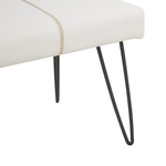 Bettbank Kunstleder weiss schwarze Metallbeine 104 cm BETIN