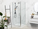 Duschabtrennung aus Temperglas 80 x 80 x 185 cm silber DARLI