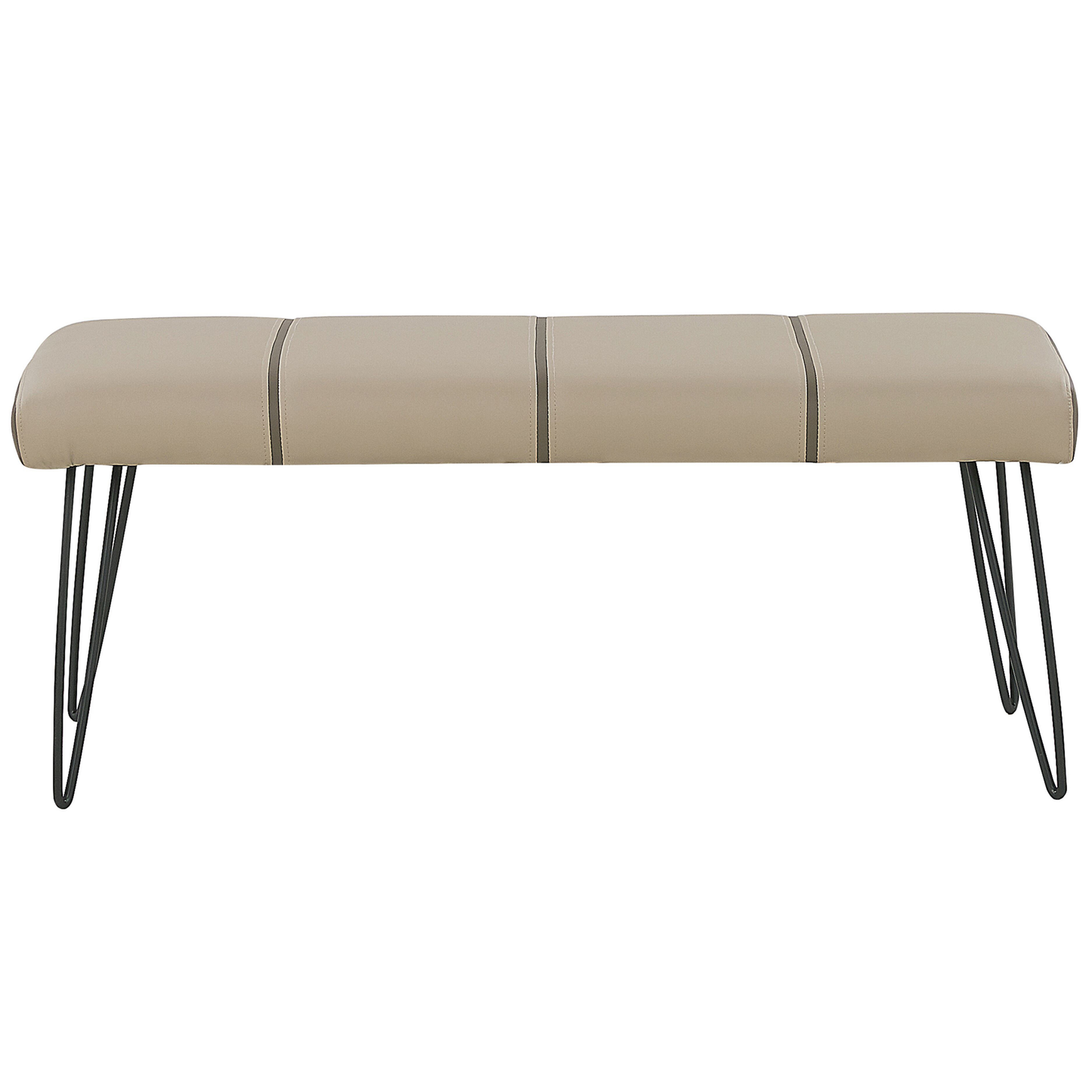 Bettbank Kunstleder beige schwarze Metallbeine 104 cm BETIN