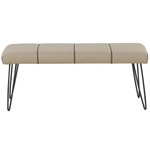 Bettbank Kunstleder beige schwarze Metallbeine 104 cm BETIN